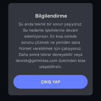 Midas'a Giriş Yapamıyorum
