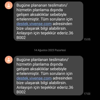 Vivense Ürünümü Yollamıyor Sürekli Oyalıyor