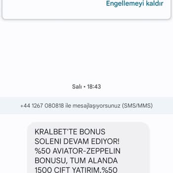 Vodafone Hattıma +44 Kodu İle Gelen Bahis Mesajları Hk.