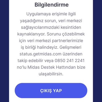 Midas Yatırım Hesabıma Erişim Yo