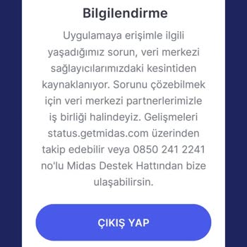 Midas 'ın Sistemi Çökmüş! Giriş Yapılamıyor!