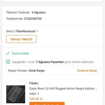 Trendyol'dan Telefon Kılıfı Siparişi Verdim, Ancak Ürün Gelmedi