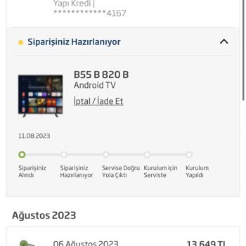 Beko Televizyon Teslim Edemiyor