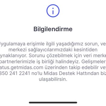 Midas Uygulamasına Erişim Sorunu