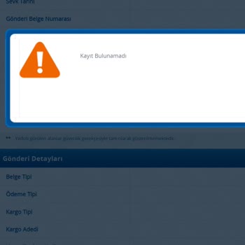 Yurtiçi Kargo Kayıt Bulunamadı Hatası