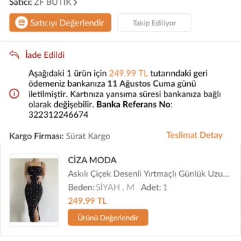 Trendyol Para İadesi Ve Kıyafet İadesi Teslim Edilmeden İade Edilmesi