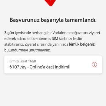 Vodafone Başvurum Sistemde Yok