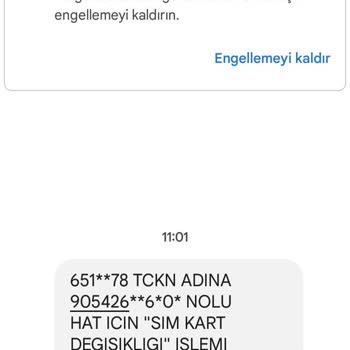 Turkcell Yasal Uyarı Mesajı Sim Kart Değişikliği