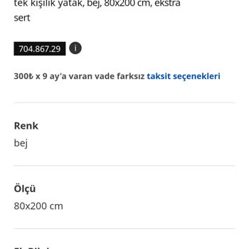 IKEA Nın 80x200 Ebat Yaylı Yatak Tedarik Edememesi