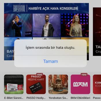 Passolig Passo "İşlem Sırasında Bir Hata Oluştu" Uyarısı