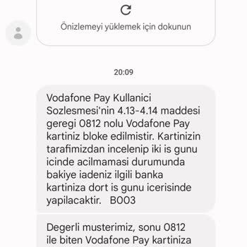 Vodafone Pay Para Bloke Koydu