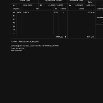 Ziraat Bankası Motorlu Taşıtlar Vergisi