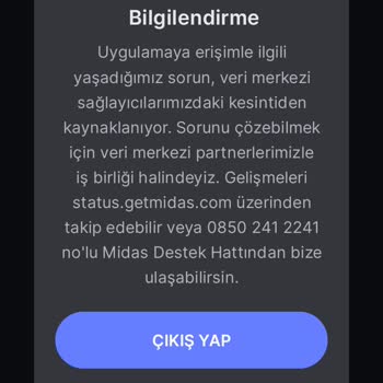 Midas Hesabıma Giremiyorum Midas Tarafından Açıklama Bekliyorum