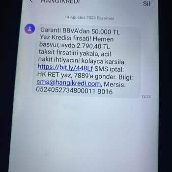 HangiKredi Hangi Krediden Gelen Mesajlar
