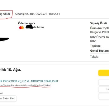 Amazon.com Siparişiniz Yola Çıktı Yalanı Ve Paramı Rehin Alması Hk,