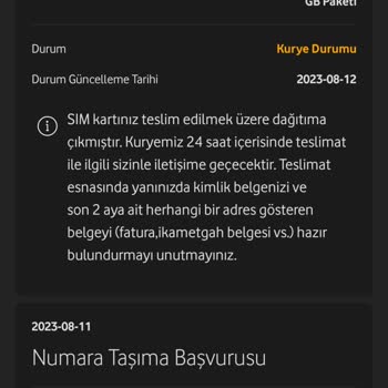 Vodafone Hat Taşıma İşlemi