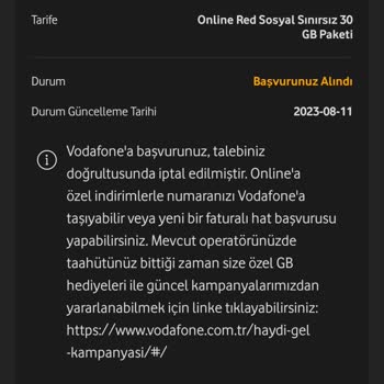 Vodafone Hat Taşıma İşlemi