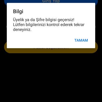 TOD Tv Tod Üyelik Bilgisi Veya Şifre Hatalı Uyarısı Veriyor