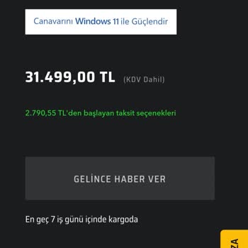 Monster Notebook Bilgisayar Stok Zamanı