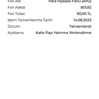 Anadolu Hayat Emeklilik Talimat Dışı Fon Alış Satış