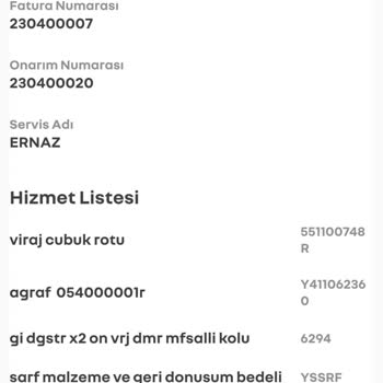 Ernaz İzmit Servisinin Çözüm Bulamaması