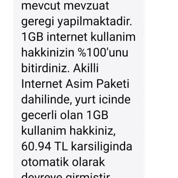 Vodafone Tarife Aşım Paketi