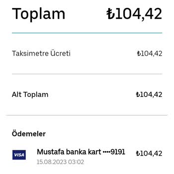 Uber Taksi Metre De Yazandan Fazla Tutar Çekti.