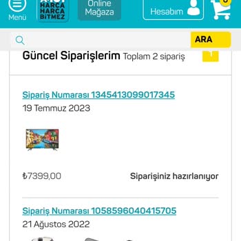 Onvo 1 Ay Olacak Sipariş Yok