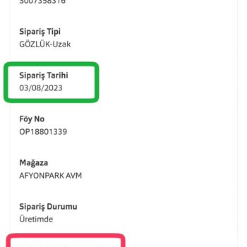 Atasun Optik'ten Geciken Numaralı Gözlük Siparişi