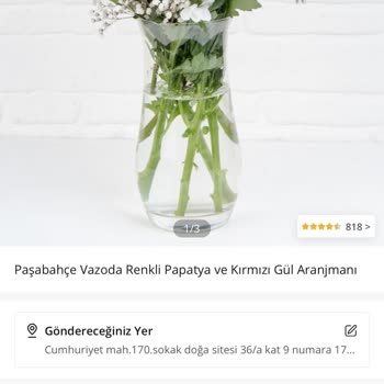 ÇiçekSepeti Çiçek İçindeki Not Kağıdı Yok Ve Çiçeğin Görselle Alakası Yok