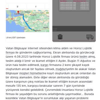 Vatan Bilgisayar Geciken Kargo Umursamazlığı