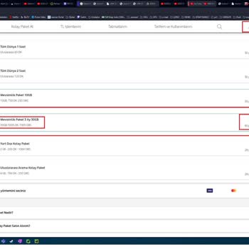 Vodafone İlk Geçiş Ve Paket Satın Almada Çıkan Hata