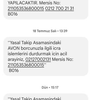 Avon Kozmetik Borcum Yokken İcraya Verilme