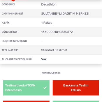 KARGOMsende Kargo Teslim Etmeme