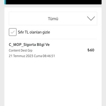 Vodafone Ücret Kesintisi CMOP Bilgi