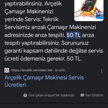 Arçelik Servisinden Fazla Ücret Talebi