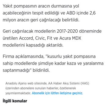 Honda Civic 2019 Eco Elegance Kronik Benzin Pompası Arızası