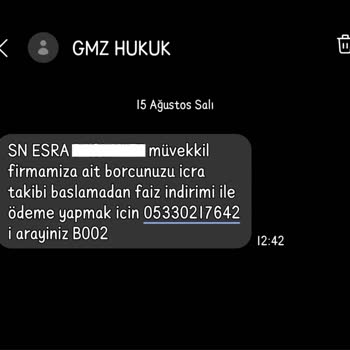 Gmz Hukuk İcra Mesaj Yalanı