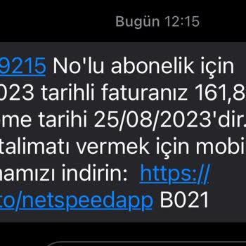Netspeed Haksız Fatura Talebi
