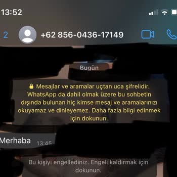 WhatsApp +62 856 Lı Yabancı Numaradan Gelen Mesaj