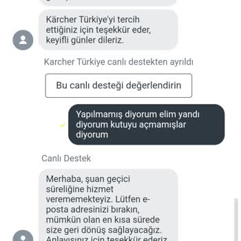 Karcher Ürünüm Tamir Edilmeden Geri Gönderildi!