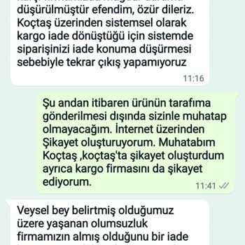 Koçtaş Seduna Firması Satın Aldığım Ürünü Teslim Etmiyor