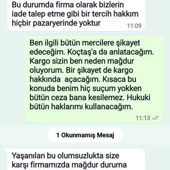 Koçtaş Seduna Firması Satın Aldığım Ürünü Teslim Etmiyor