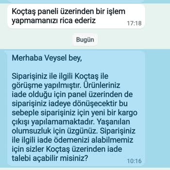 Koçtaş Seduna Firması Satın Aldığım Ürünü Teslim Etmiyor