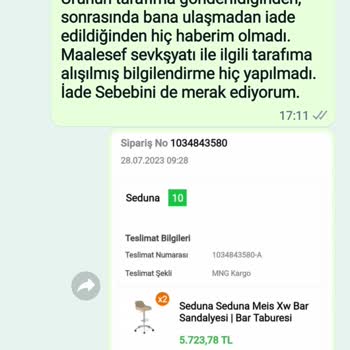 Koçtaş Seduna Firması Satın Aldığım Ürünü Teslim Etmiyor