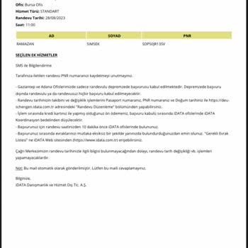İData İle Almanya Randevusu İptali Sonrası Ücret İadesi Yapılmadı