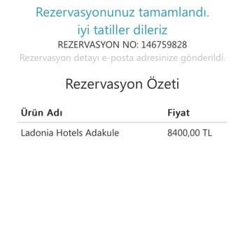 Ladonia Hotels Adakule 2 Erkek Olarak Rezervasyon Yaptıramadık