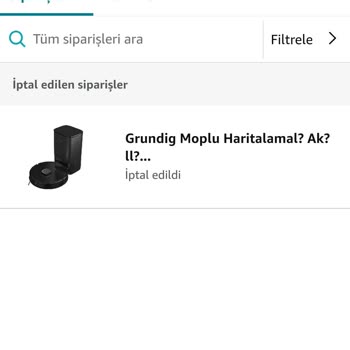 Grundig Robot Süpürge Sipariş İptali