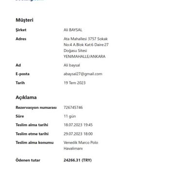 Türk Hava Yolları - Rötar Ve Zararımın Karşılanması