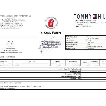 Tommy Hilfiger Sweatshirt İade Sorunu
